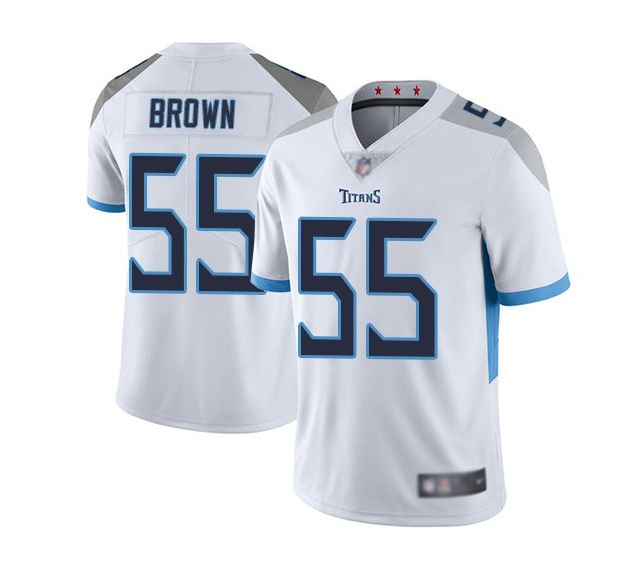 Men's White Tennessee Titans #55 Jayon Brown Vapor Untouchable Limited Stitched Jersey